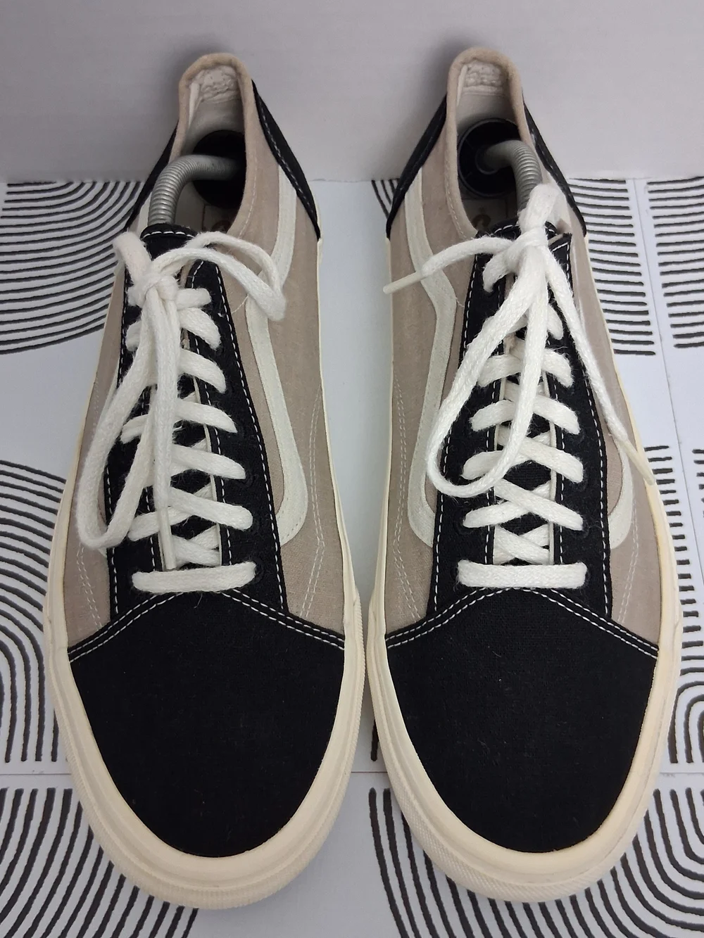 Vans Old Skool Mens 12 Black/Tan Tapered Eco Theory Multi Block SKT8R Sneakers